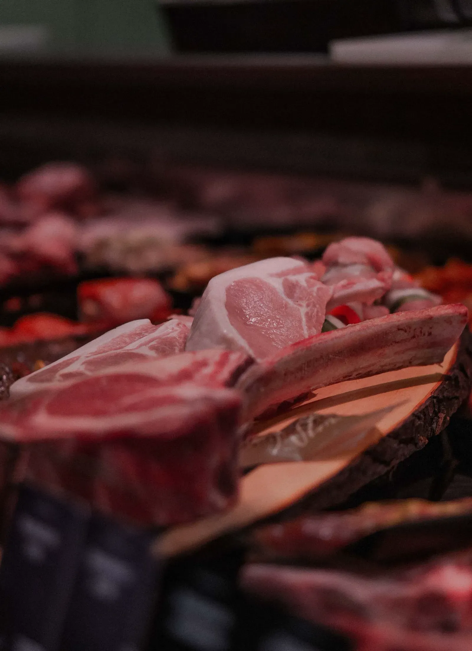 Butchery meat counter display Fisher Scales Norwich Norfolk